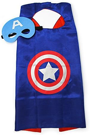 Captain America Superhero Costume Cape and Mask Set for Kids