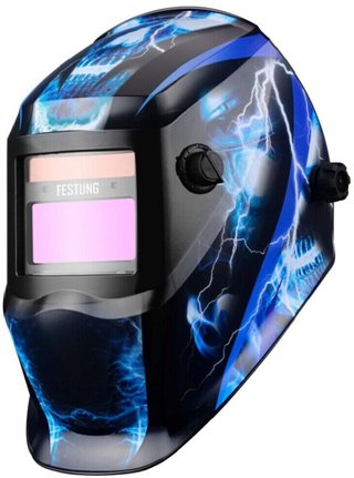 KOOLWOOM Solar Power Auto Darkening Adjustable Welding Helmet with 4 Arc Sensors & Two Shade Ranges 5-8/9-13 with Grinding Feature Extra lens covers Good for TIG MIG MMA Plasma (PLUS)