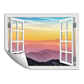 Wall Paper Small Wall Mural Beautiful Scenery Out of The Window Wall Art Removable Wall Decoration for Bedroom Living Room - 24x32 inches