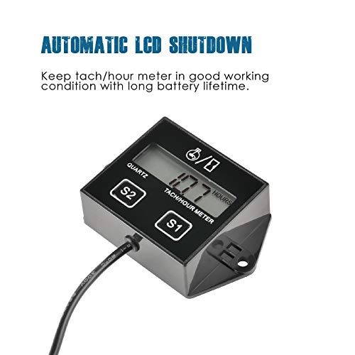 Runleader Digital Hour Meter Tachometer, Maintenance Reminder, Battery