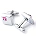 JOVIVI® 4Pairs Stainless Steel Mens Classic Modern Ornate Pattern Style Dress Shirt Cufflinks Mix Design Set (Pink)