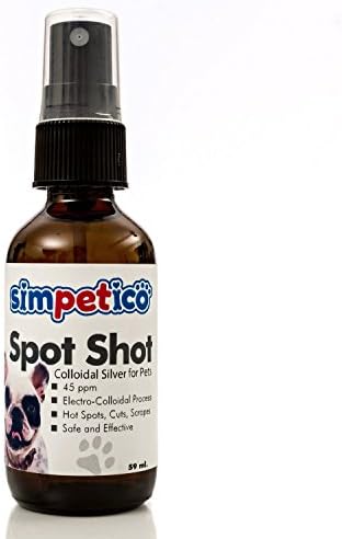 Simpetico Hot Spot and Mange Treatment for Dogs and Cats - Colloidal Silver Spray for Pets - Fast Acting Natural Antibiotic and First Aid for Itchy Dry Skin, Cuts, Bites, Infections, Rash and More