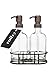 Rail19 Glass Soap Dispenser Set with Metal Soap Pump and Metal Stand (Farmhouse Bronze)