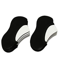 Powerfulline 10 Pairs Men Cotton Boat Socks Non-Slip Invisible Loafer Low Cut No Show Socks