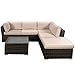 Giantex 6pc Patio Sectional Furniture Pe Wicker Rattan Sofa Set Deck Couch Outdoor
