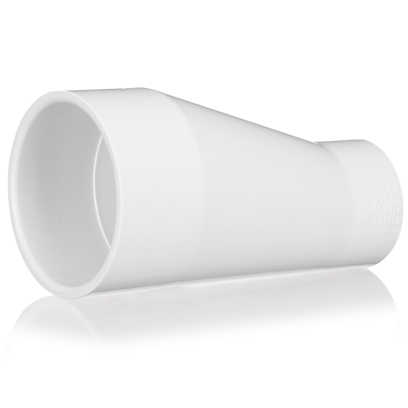 Photo 1 of Pushglossy 3 X 2 PVC Pipe Fitting Schedule 40 Compatible with 429-E Series Eccentric Reducer Coupling Suitable for High-flow Capacity, Plumbing, Irrigation, Pool, Spa, White