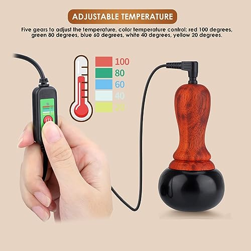 TERRIFI Electric Hot Stones Massage Kit with Temperature Control, Includes Natural Bian Stone Gua Sha Scraping Massage Tools, Ideal for SPA, Relaxation, Pain Relief and Massage Treatments