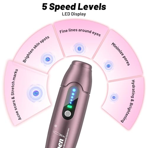 Dr. Pen 2025 A10 Professional Dermapen, Wireless with 25 Cartridges, 5 Levels and LED Display Microneedling Pen for Hair Growth, Facial, Body and Skin Care