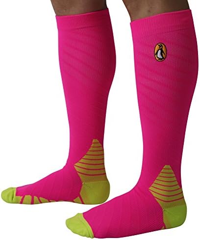 Compression Socks Full Cushioned Sole for Men &amp; Women, Best Graduated Athletic Fit for Running, Shin Splints, Flight Travel. (L/XL(Women 8-15.5 / Men 8-14), 1 Pair Pink)