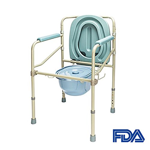 Mefeir Durable Safety Folding Bedside Commode Potty Chair