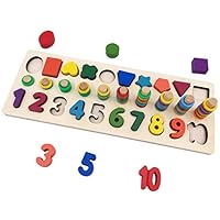 Moruska Wooden Math Game Board Number Puzzles Shape Sorter Toy Educational Math Learning Tools for Kids Teaching Counting Toy for Toddlers
