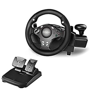 DOYO PC Racing Wheel, XBOX 360 Steering Wheel, 270 Degree Driving Force Sim Gaming Steering Wheel with Responsive Gear…
