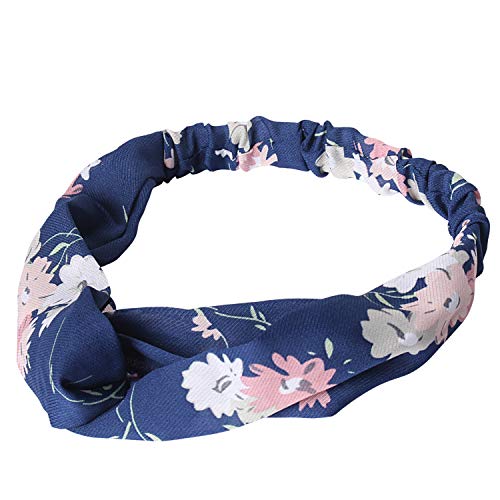 Dlala 8 Pack Boho Headbands for Women Girls Flower Printed Twisted Hair Band Beach Hair Accessory