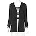 Orangeskycn Knitted Sweater Women Long Sleeve Knitted Cardigan Loose Sweater Outwear Jacket Coat (L, Black)