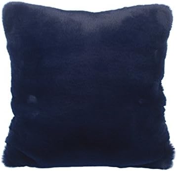 Faux Fur Pillow cover Fuzzy Cozy Elegant Chic Decorative Throw Pillow Cover Throw Pillowcase 18x18 Inches Navy