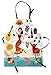 Ambesonne Spain Apron, National Elements Design Bull Guitar and Flamingo Dancer Cartoon Style Composition, Unisex Kitchen Bib with Adjustable Neck for Cooking Gardening, Adult Size, Umber