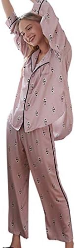 Belgius Women Cotton Sleepwear Long Sleeve Floral Print 2 Piece Pajama Set