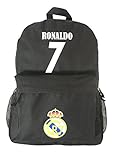 Forever Fanatics Real Ronaldo #7 Soccer Backpack ✓ Juventus Premium Unique School Bag for Ronaldo #7 Soccer Fans ✓ Dimensions H 16.3 x W 11.8 x D 5.9 in (Ronaldo #7 Black)