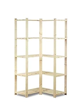 Holzregal 5 Böden 170x85x38 Eckregal Kellerregal Lagerregal Bücherregal B-20 HIT