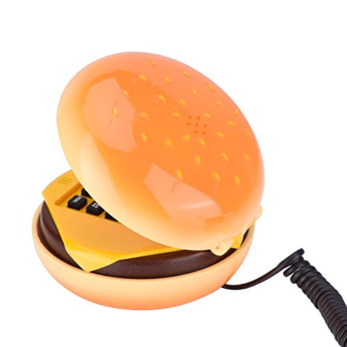 ASHATA Landline Phone, Novelty Cute Emulational Hamburger Telephone Wire Landline Phone for Home Decoration