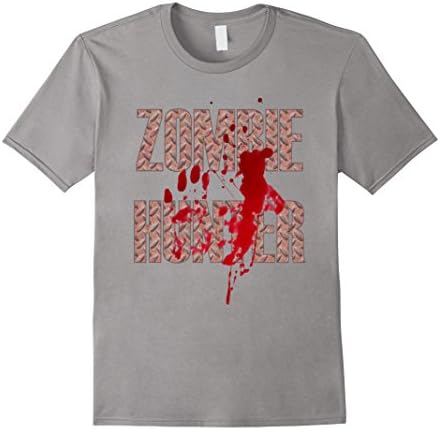 Grunge Blood Splatter Zombie Hunter T Shirt - Male Small - Slate