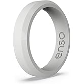 Enso Rings Bevel Thin Silicone Wedding Ring – Hypoallergenic Unisex Stackable Wedding Band – Comfortable Minimalist Band – 5.08mm Wide, 2.16mm Thick