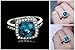 Yoursfs Evening Jewelry Rings for Women Blue Crystal Wedding Jewelry Rings for Bridal 18K White Gold Plated Lady Cocktail Rings Jewelry Gifts