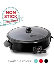 Dash Family Size Electric Skillet with 14 inch Nonstick Surface + Recipe Book for Pizza, Burgers, Cookies, Fajitas, Breakfast & More, 20 Cup Capacity, 1400-Watt - Black