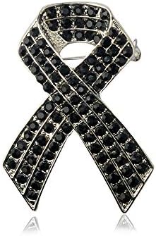 Breast Cancer Awareness Brooch for Women Pink Scarf Ribbon Lapel Pin Rhinestone Brooches for Girls Jewelry