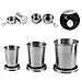 3 Pack Collapsible Cup Stainless Steel Portable Folding Metal Telescopic Keychain Cups Mug for Excursion Outdoor Travel Camping Picnic Hiking Backpacking 240ml /140ml /75ml