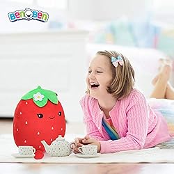 BenBen Kawaii Plush Strawberry Pillow, Set of