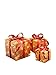 National Tree Company Pre-lit Artificial Christmas Décor 3-Piece Set Includes Pre-strung White Lights Sisal Gift Boxes