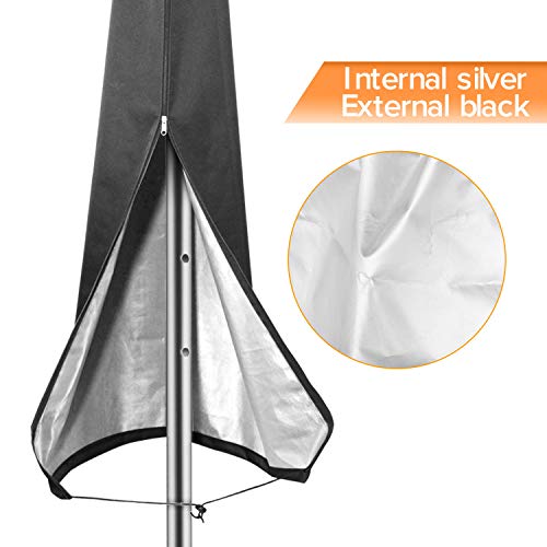 TURN RAISE Patio Umbrella Cover[2019 Newest],Waterproof Cantilever Outdoor Umbrella Cover with Zipper fit 8ft to 11ft,Black(Oxford Fabric) - Thumbnail 2