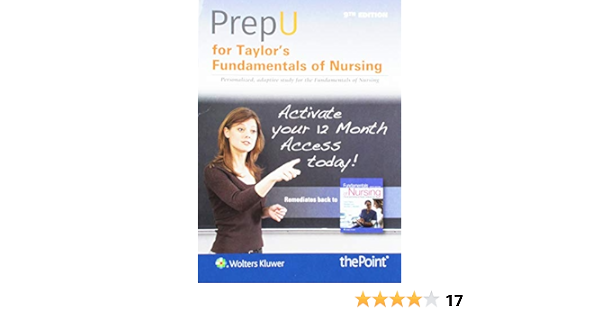 Prepu For Taylor S Fundamentals Of Nursing The Art And Science Of Person Centered Nursing Care 9781496385444 Medicine Health Science Books Amazon Com