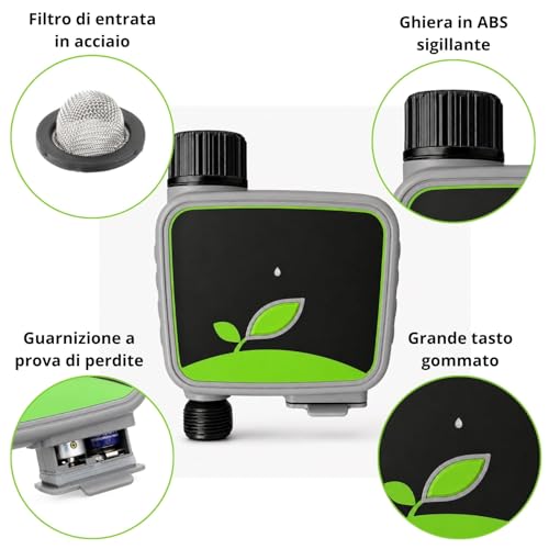domyno WiFi Smart Garden Watering Timer with RF Hub Included, Tuya Smart Life App Water Programmer, Rain Delay, Manual Mode, Timer for Lawn Garden Pots