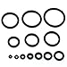 Jovivi Pack of 100 1.2-20mm Body Piercing Black Rubber Replacement O-Rings For Plugs Stretcher Tapers Gauges