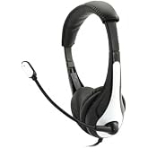 Headphone with Boom Microphone; Single Plug; White