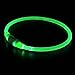 Bseen AG13 Button Battery NO USB Cable LED Dog Collar Cuttable Water Resistant Glowing Dog Collar Light Up Pet Necklace Loop for Small, Medium, Large Dogs (Green)