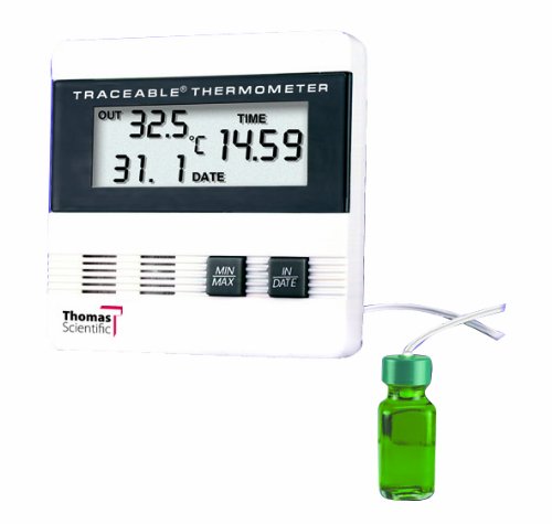 Thomas Traceable Thermometer, with Time/Date Max/Min Memory and Bottle, -40 to 176 degree F