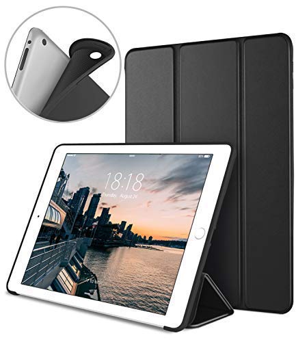 DTTO iPad 2 Case, iPad 3 Case, iPad 4 Case, Ultra Slim Lightweight Smart Case Trifold Cover Stand with Flexible Soft TPU Back Cover for iPad 2, iPad 3, iPad 4 [Auto Sleep/Wake], Black