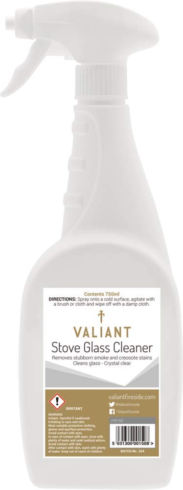 Valiant Log Burner Stove Glass Cleaner -750ml (FIR150), Lime Green