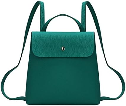 Sumen Backpack Women Girl Pure Color Leather Mini School Bag Soft Square Shoulder Bag