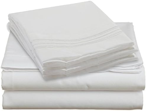 Bed Sheet Sets - Hotels Collection 2000 (New Edition) Supreme 3 Pieces Available in 15 Colors (Extra Long Twin, White)