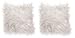 Chanasya Soft Shaggy Fuzzy Fur Long Mangolian Faux Fur Cozy Elegant Chic Decorative White Throw Pillow Cover Pillow Sham- White 2-Pack Throw Pillowcase 18x18 Inches (Pillow Insert Not Included)