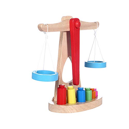 Wooden Balance Beam Weighing Scale Play Toys for Kids Sensorial Early Childhood Education Preschool Training Great Gift Toys Set - Thumbnail 4