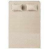 KingCamp Triple Zone Comfort Double Self Inflating 75D Micro Brushed Sleeping Pad Mattress with 2 Pillows (Beige)