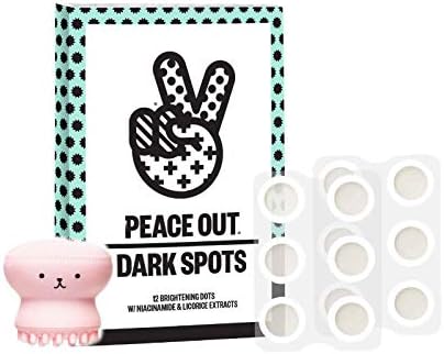 Peace Out Microneedling Dark Spot Brightening Dots - 12 Brightening Spots - W/Niacinamide, Licorice Extract, Tranexamic Acid W/Bonus Cute Face Scrub