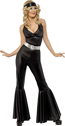 Smiffy's Women's 70S Diva Costume with Catsuit Head Scarf and Belt