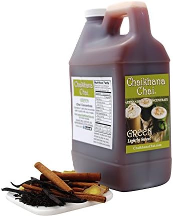 Chaikhana Chai – Honey Ginger Green Tea Chai Concentrate - Slow Brewed with Organic Green Tea, Ginger, Wildflower Honey and Fresh Crushed Spices - 1/2 Gallon - Makes (40) 8 oz. Drinks