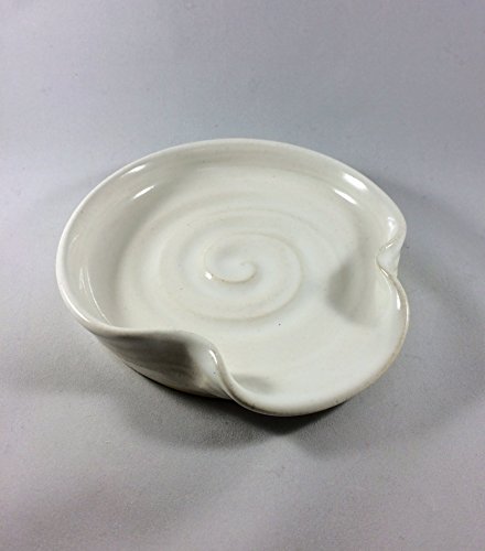 Spoon Rest, Ceramic Spoon Rest in White